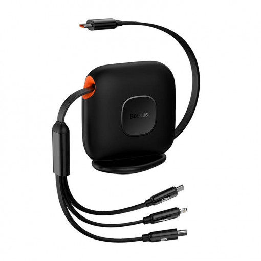 Cablu USB-C 3-în-1 Baseus Traction USB-C / Lightning / Micro 100W 1.7 m (negru) CAQY000001