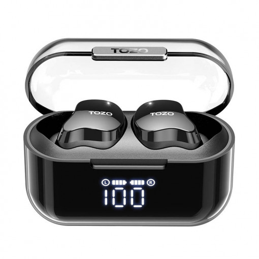 Casti wireless TWS TOZO Crystal Buds Negru