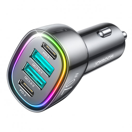 Incarcator auto Joyroom JR-CL29, 2x USB-C PD, 2x USB 70W (negru)