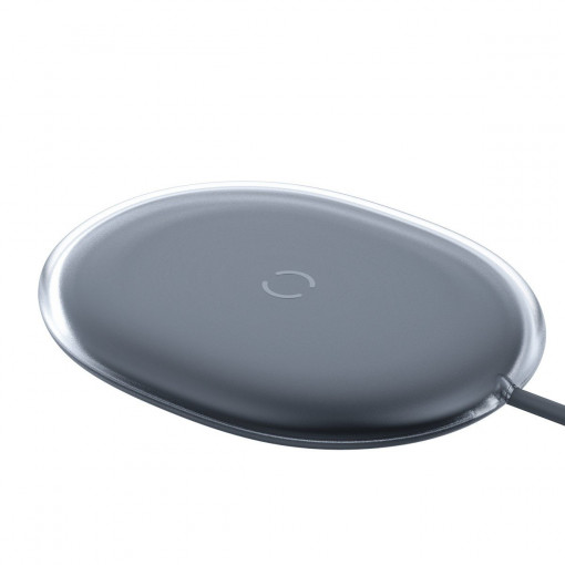 Incarcator wireless inductie BASEUS Jelly 15W pentru smartphone si casti (negru) WXGD-01