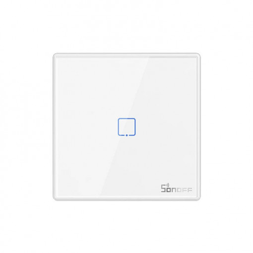 Intrerupator de perete simplu smart wireless Sonoff 433MHz T2EU1C-RF (1 canal) M0802030009