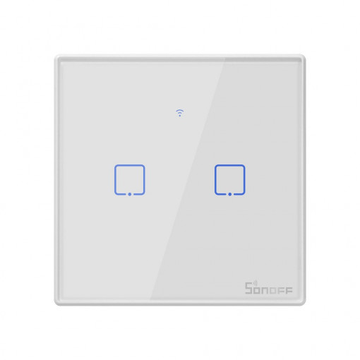Intrerupator smart dublu WiFi + RF 433 Sonoff T2 EU TX (2 canale) IM190314016