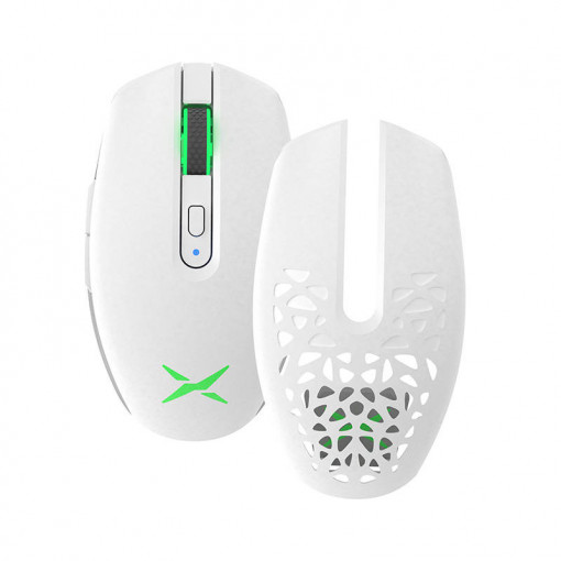 Mouse pentru gaming wireless Delux BT+2.4G RGB 16000DPI (alb)