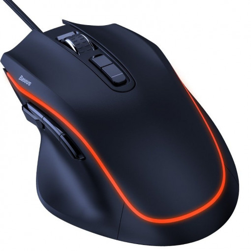 Mouse pentru jocuri Baseus GAMO 9 butoane programabile negru GMGM01-01