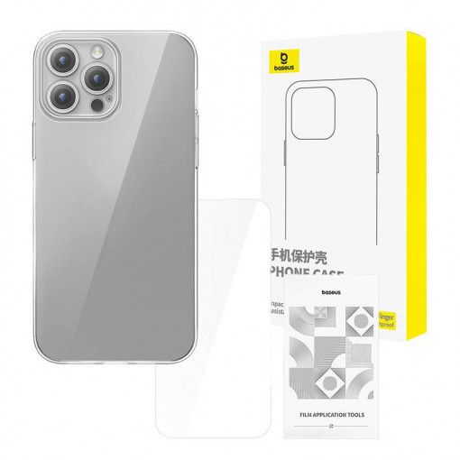 Set Husa transparenta Baseus iPhone 15 Pro + sticla securizata P60115400201-02