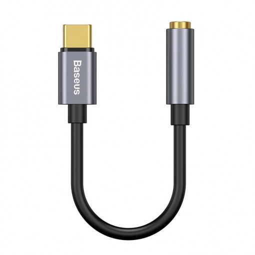 Adaptor audio BASEUS L54 USB-C + mini mufa 3.5mm pentru casti (negru+gri) CATL54-0G