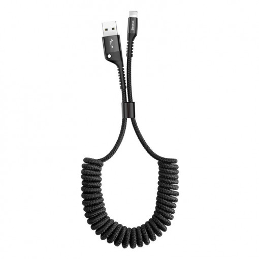Cablu de date arcuit Baseus USB la Lightning 1m 2A (negru) CALSR-01