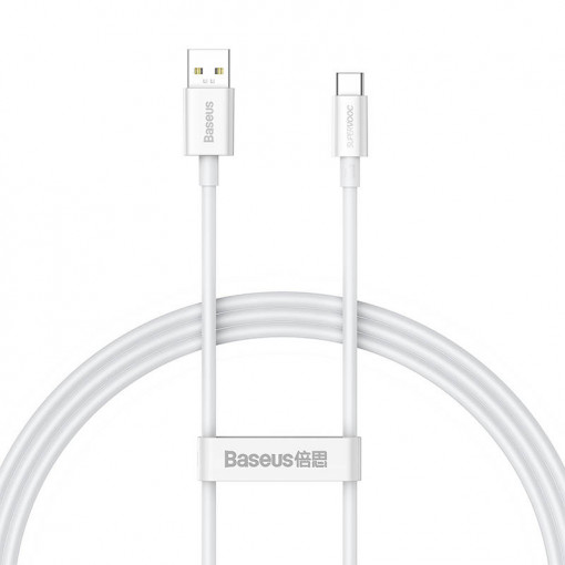 Cablu de date rapid Baseus Superior Series USB la USB-C, 65 W, PD, 2m (alb) CAYS001002