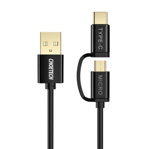 Cablu de date USB 2in1 Choetech USB-C / Micro USB, (negru) XAC-0012-101BK