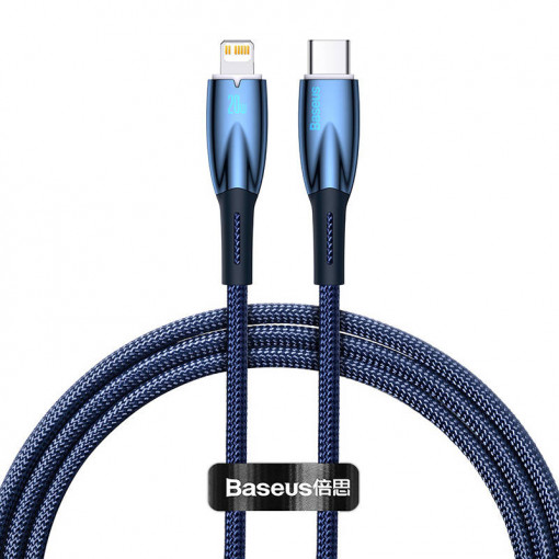 Cablu de date USB-C la Lightning Baseus Glimmer, 20W, 1m (albastru) CADH000003