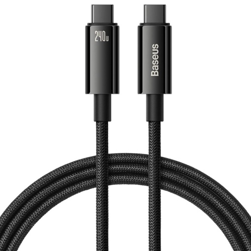 Cablu Incarcare Rapida USB-C la USB-C Baseus Tungsten Gold 240W (negru)