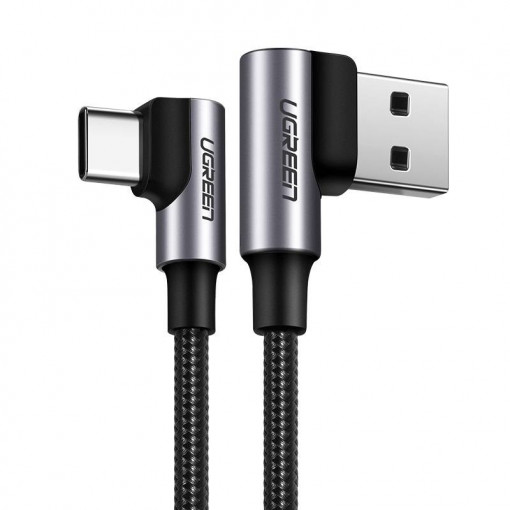 Cablu unghiular USB la USB-C UGREEN US176, 3A, 0.5 m (negru) 20855