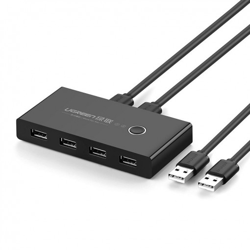 Cutie de comutare Ugreen HUB comutator 4x USB 2.0 Splitter USB pentru doua computere-negru (30767)