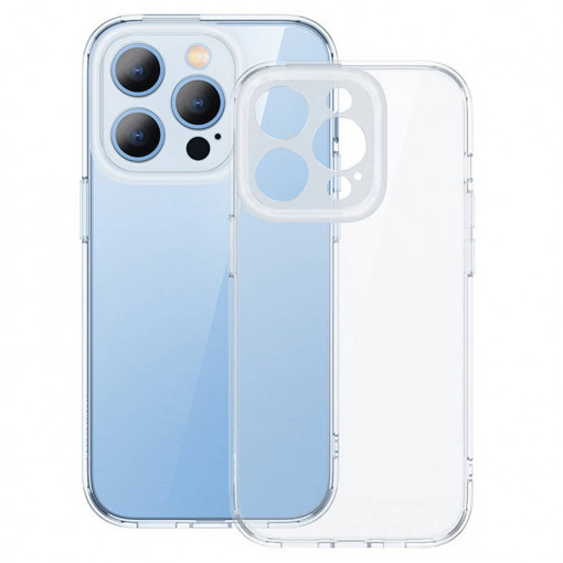 Husa Transparenta Baseus Illusion, rame lentile, set sticla securizata pentru iPhone 14 Pro Max + kit de curatare ARHJ010102