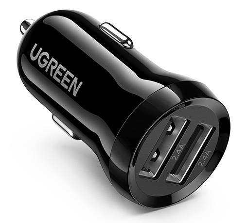 Incarcator auto UGREEN ED018, 2x USB, 24W (negru) 50875