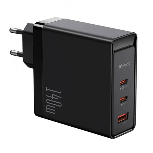 Incarcator telefon rapid GaN 140W Mcdodo CH-2911, 2x USB-C, USB-A (negru)