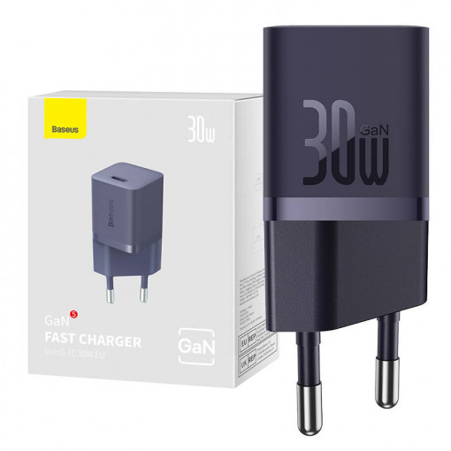 Mini incarcator de perete Baseus GaN5 30W USB-C (violet) CCGN070705