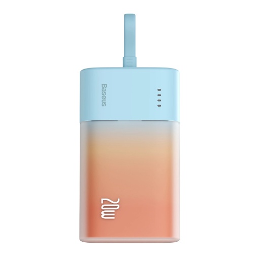 Baterie Externa Powerbank Baseus Popsicle 5200mAh 20W Cablu Lightning Incorporat + Cablu Alb Baseus Simple USB-C - USB-C 60W/20V/3A/30cm