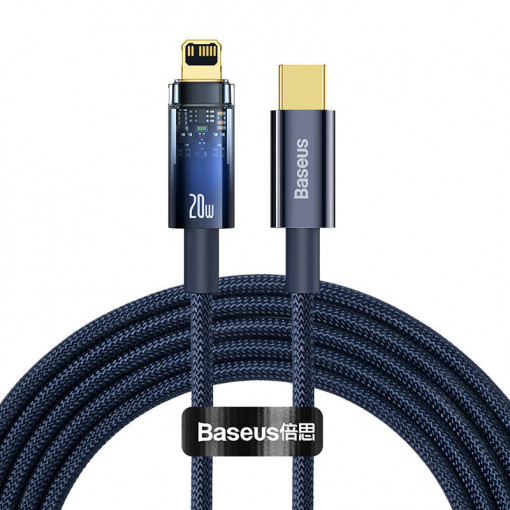 Cablu de date Baseus Explorer, USB-C la Lightning, 20W, 2 m (albastru) CATS000103