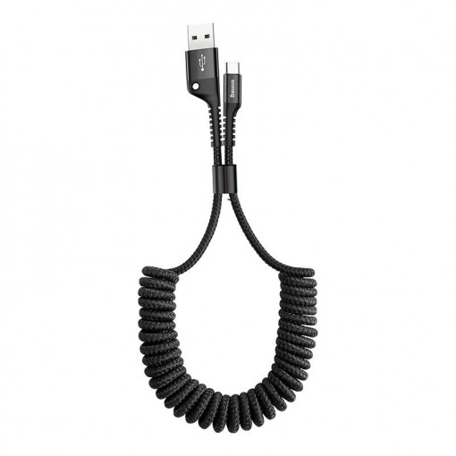Cablu de date cu arc USB la USB-C Baseus Spring 1m 2A (negru) CATSR-01