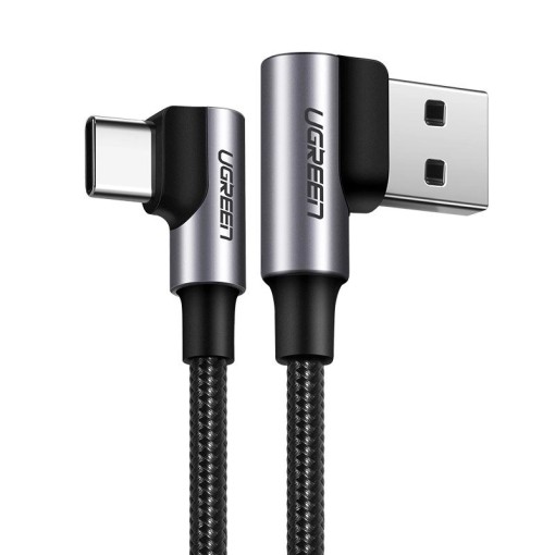 Cablu unghiular USB la USB-C UGREEN US176, 3A, 1m (negru) 20856