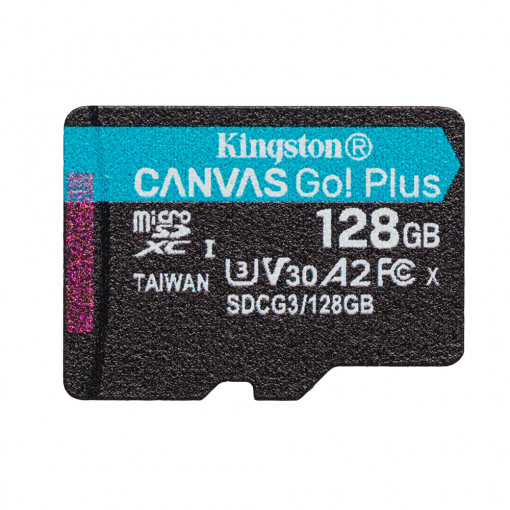 Card memorie microSDXC Canvas Go! Plus Kingston 128GB cl. 10 UHS-I 170 MB/s + adaptor