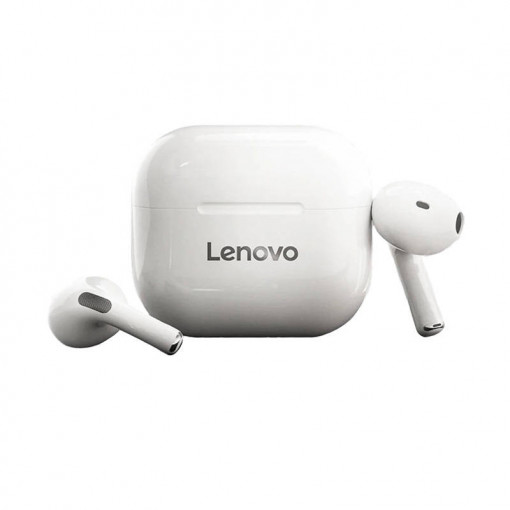 Casti wireless Lenovo LP40 TWS (albe)