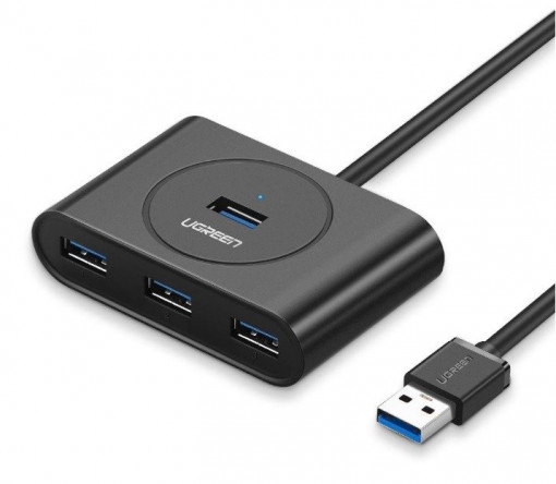 Hub 4in1 USB 3.0 UGREEN CR113 0.5m (negru) 20290