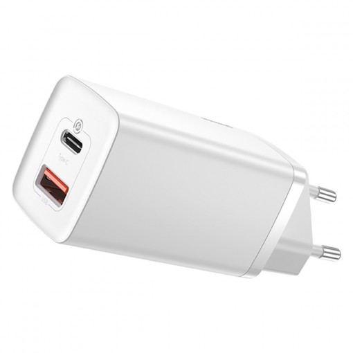 Incarcator rapid de calatorie Baseus GaN2 Lite USB+C 65W EU (alb) CCGAN2L-B02