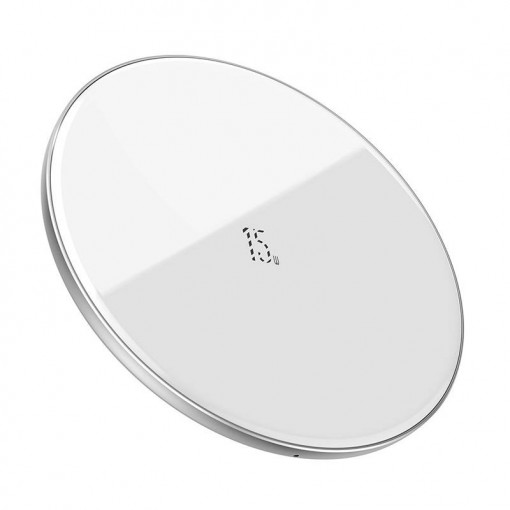 Incarcator wireless BASEUS Simple 15W pentru smartphone si casti (alb) WXJK-B02