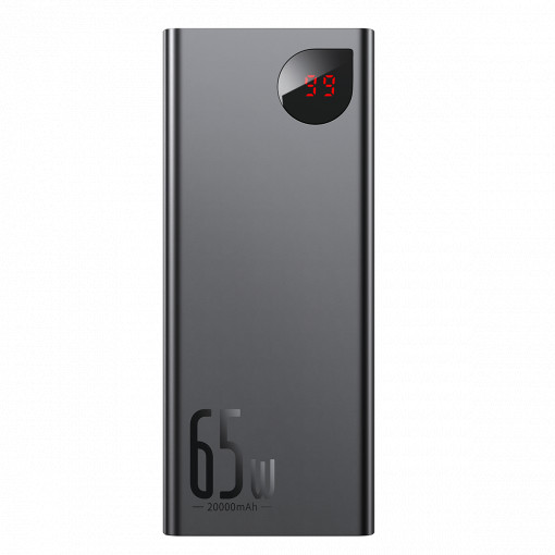 Powerbank Baseus Adaman Metal 20000mAh PD QC 3.0 65W 2xUSB + USB-C + micro USB (negru) PPIMDA-D01