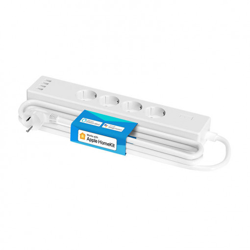 Prelungitor electric Smart WiFi Meross MSS425FHK(EU) 4 prize + 4 x USB 1.8m (HomeKit)