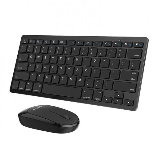 Set Tastatura Wireless + Mouse Bluetooth Pentru IPad/IPhone Omoton KB066 (negru)