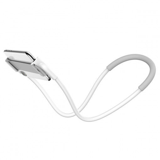 Suport montat pe gat Baseus Lazy Bracket pentru telefoane si tablete 4-10 Inch (alb) SUJG-ALR02