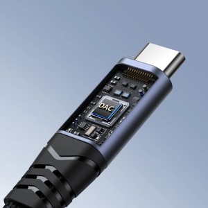 Adaptor Audio 2in1 DAC Joyroom SY-C02 USB-C la USB-C / Mini Mufa 3.5 mm (negru)