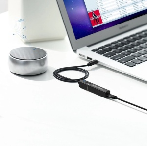 Adaptor Bluetooth 5.0 Audio Wireless Transmitator Ugreen, Mini Mufa 3.5 mm Negru (40761 CM107)