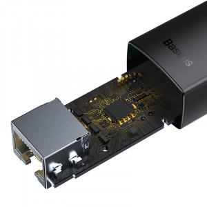 Adaptor Retea Baseus Lite Series USB la RJ45, 100 Mbps (negru) WKQX000001
