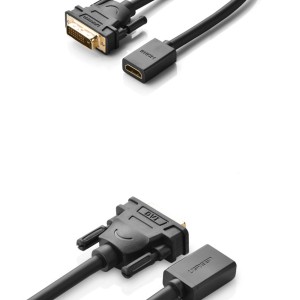 Adaptor DVI la HDMI UGREEN 20118, 15cm (negru)