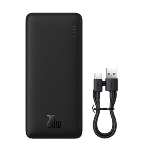 Baterie Externa Powerbank Baseus AirPow 20000mAh 20W USB, USB-C si Micro USB (Negru)