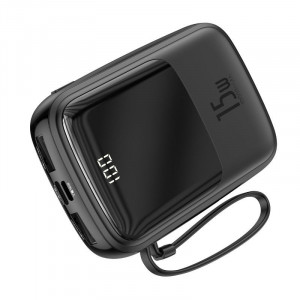 Baterie externa PowerBank BASEUS Q 3A afisaj digital 10000mAh, IP, USB, USB-C, 15W cu cablu tip C (negru) PPQD-A01 - Img 5