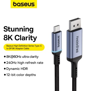 Cablu Adaptor Video USB-C - DisplayPort 1.4 8K 60Hz  Baseus High Definition Series (Negru)