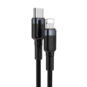Cablu de date Baseus Cafule Tip-C la IP PD 18W 1m Gri+Negru CATLKLF-G1 - Img 2