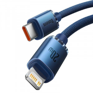 Cablu Incarcare Rapida Baseus Crystal USB-C la Lightning, 20W, 1.2 m (albastru) CAJY000203