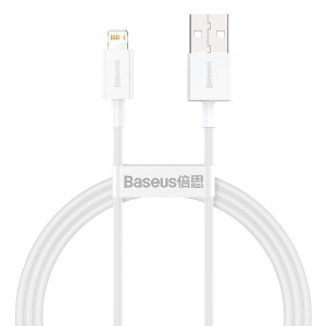 Cablu de date Baseus Superior Series USB la Lightning, 2.4A, 1 m (alb) CALYS-A02 - Img 1
