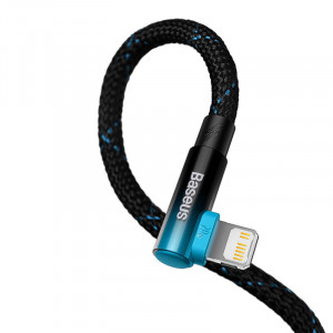 Cablu de date Baseus USB-C la Lightning MVP 20W 2m (negru-albastru) CAVP000321 - Img 3