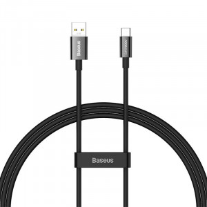Cablu de date rapid Baseus Superior Series USB la USB-C, 65 W, PD, 2m (negru) CAYS001001 - Img 1