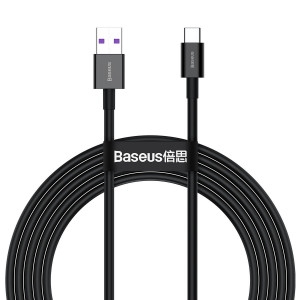 Cablu de date rapid Baseus Superior Series USB la USB-C, 66W, 2 m (negru) CATYS-A01 - Img 1
