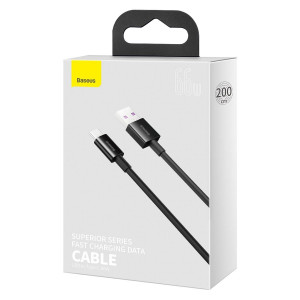 Cablu de date rapid Baseus Superior Series USB la USB-C, 66W, 2 m (negru) CATYS-A01 - Img 10