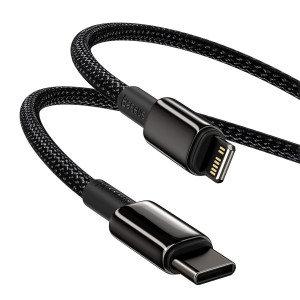 Cablu Incarcare Rapida Baseus Tungsten Gold USB-C la Lightning PD 20W 2m (negru) CATLWJ-A01