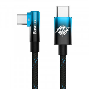 Cablu de date rapid USB-C la USB-C Baseus MVP2, 100 W, 1 m (negru / albastru) CAVP000621 - Img 2